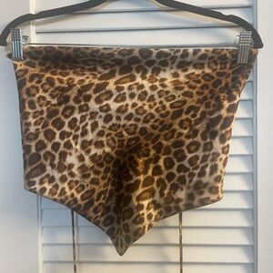 Amable Size M Soft Leopard Animal Print 90s Y2K Kerchief Scarf Tie Back Halter